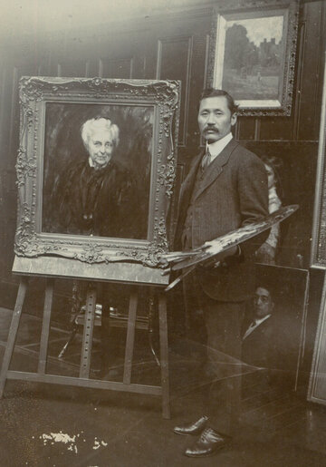 石橋和訓肖像写真（滞英時代）より。個人蔵（島根県立美術館寄託）