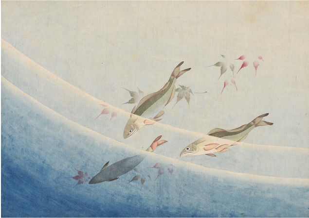肉筆画帖 鮎